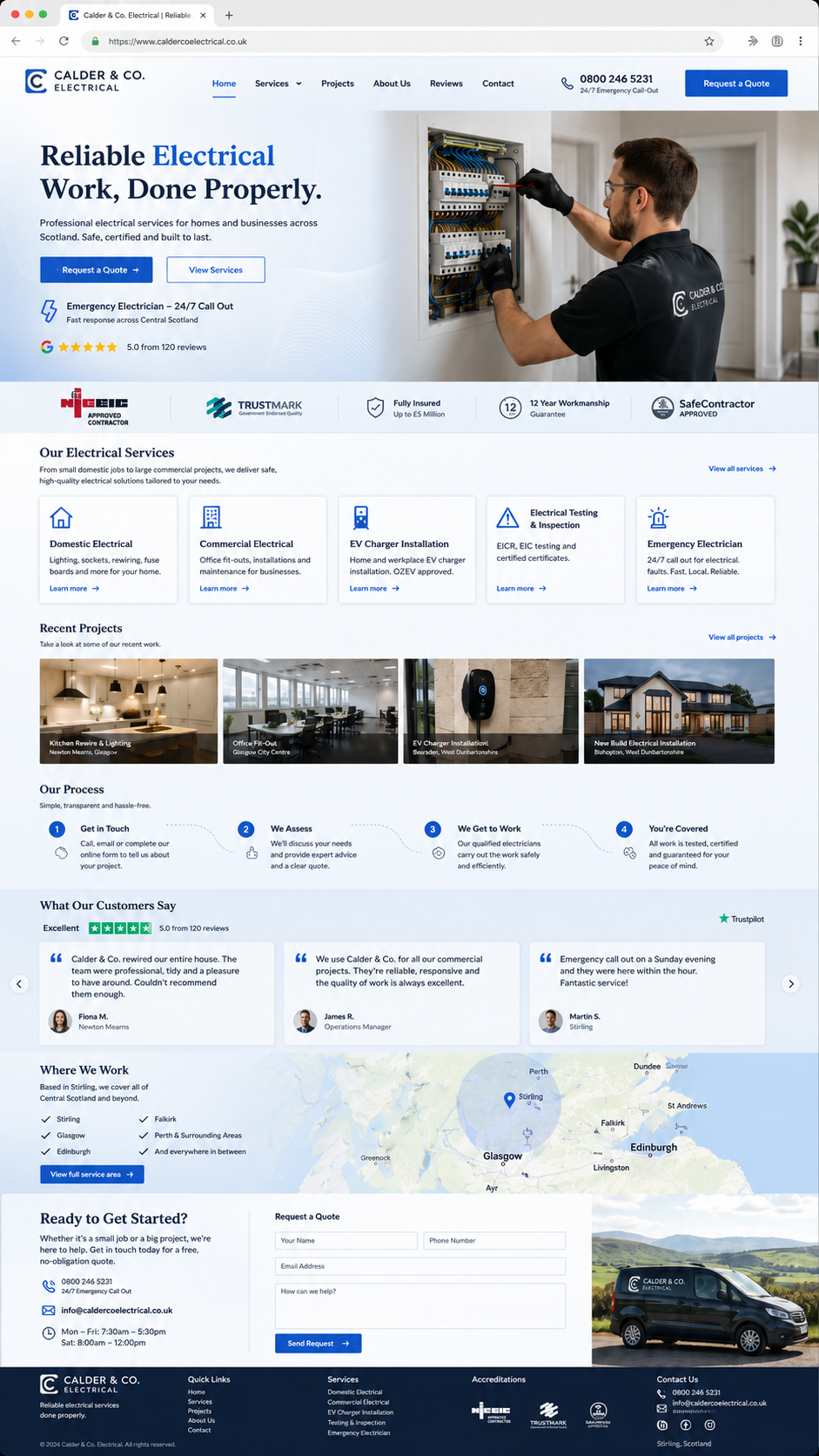 Calder & Co. Electrical full website concept