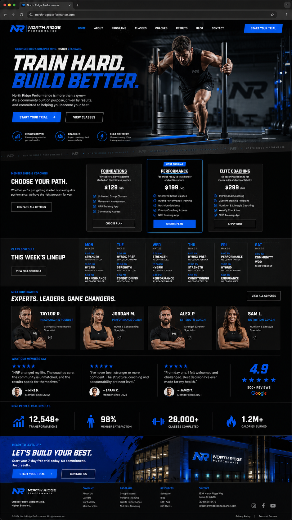 North Ridge Performance website design preview